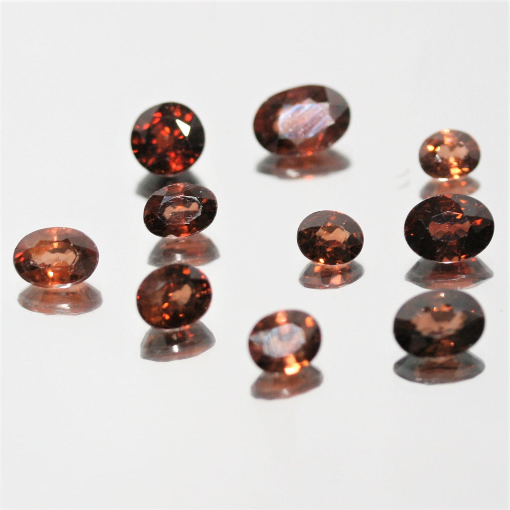 10 Pcs Lot Brown Zircon Faceted Oval 5.2x4.4 - 7.8x5.5 (10.2 ct.).- Ref: 050LO