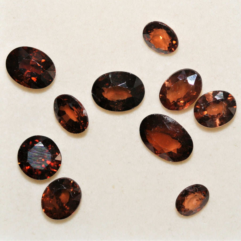 10 Pcs Lot Brown Zircon Faceted Oval 5.2x4.4 - 7.8x5.5 (10.2 ct.).- Ref: 050LO