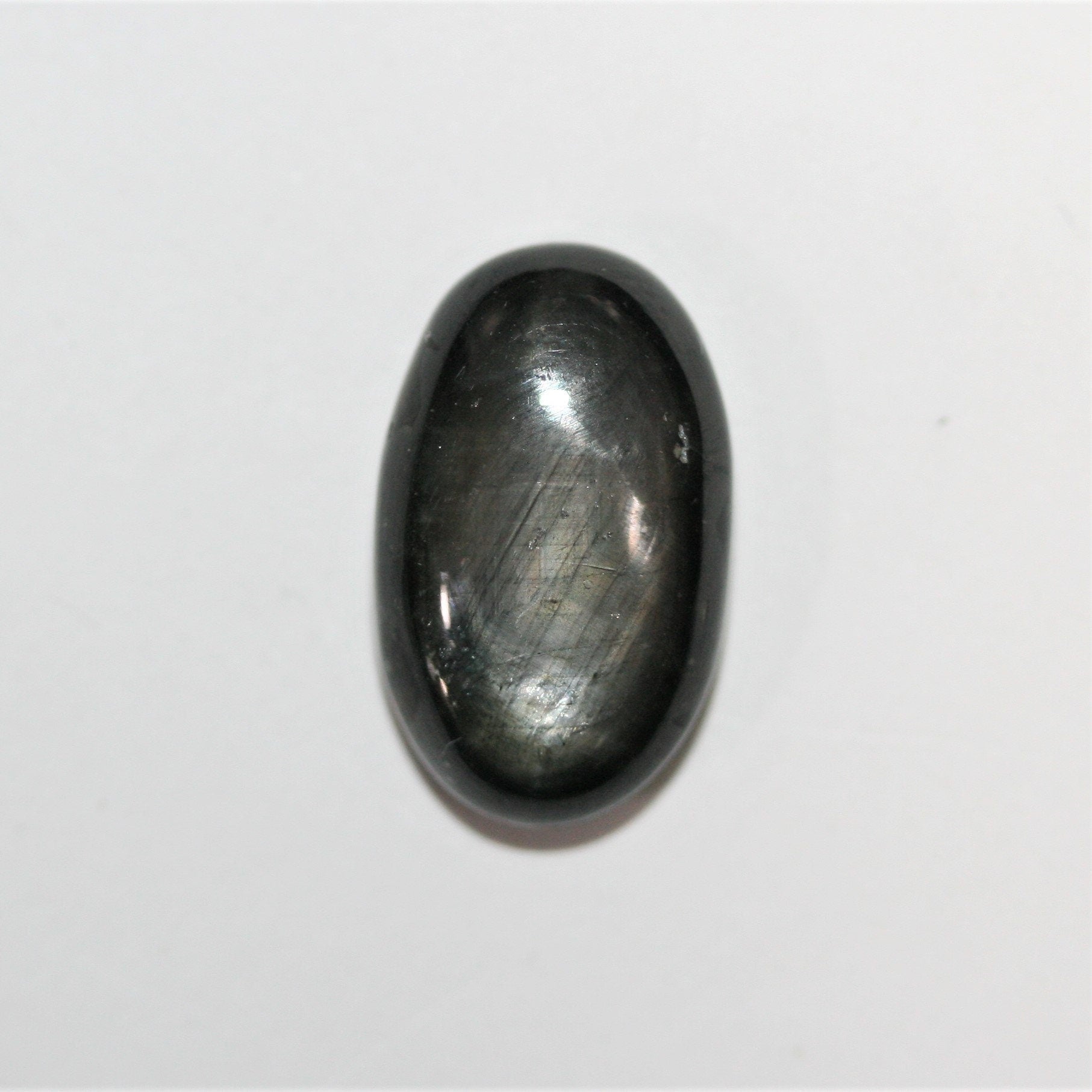 Natural Black Star Sapphire Oval Cabochon 15.3x9.2mm. (9.33ct.) - Top Quality