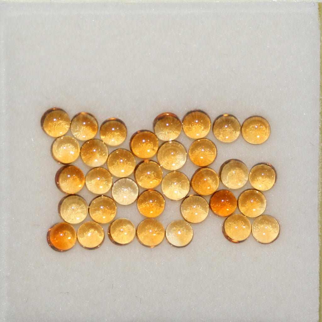 Lot Citrine Round Cabochon 3mm. (5ct.)