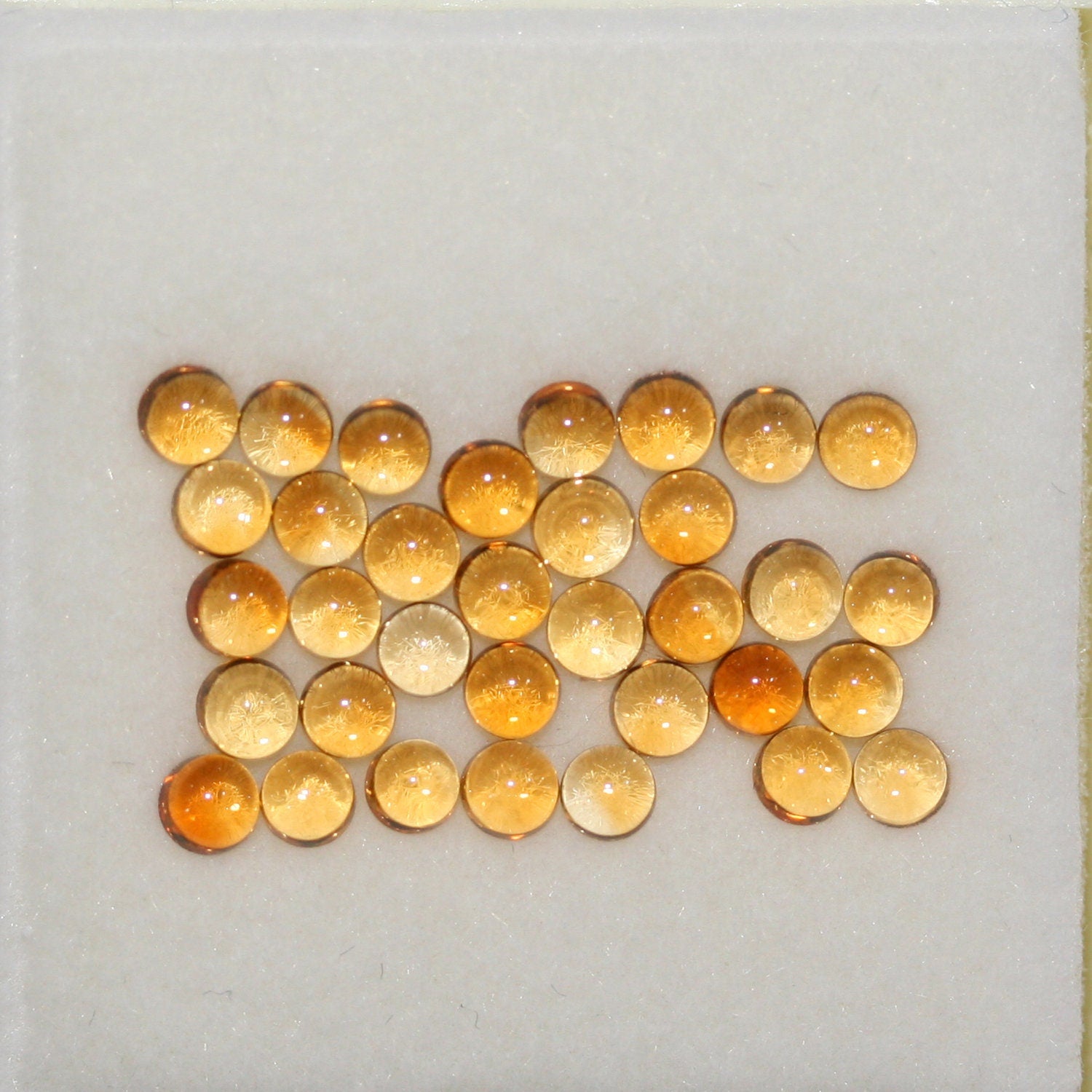 Lot Citrine Round Cabochon 3mm. (5ct.)