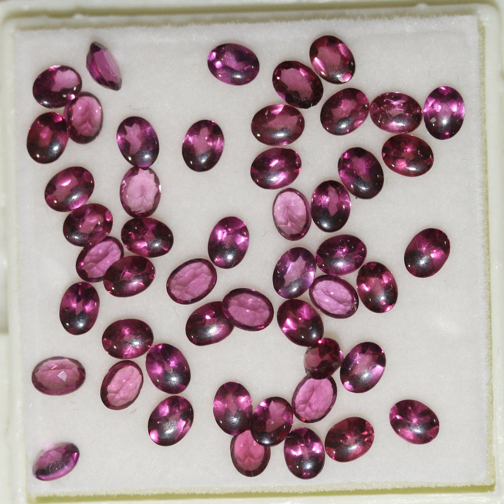 Lote de Granate Rodolita Bomba Ovalada Facetada 4x3mm (10ct).