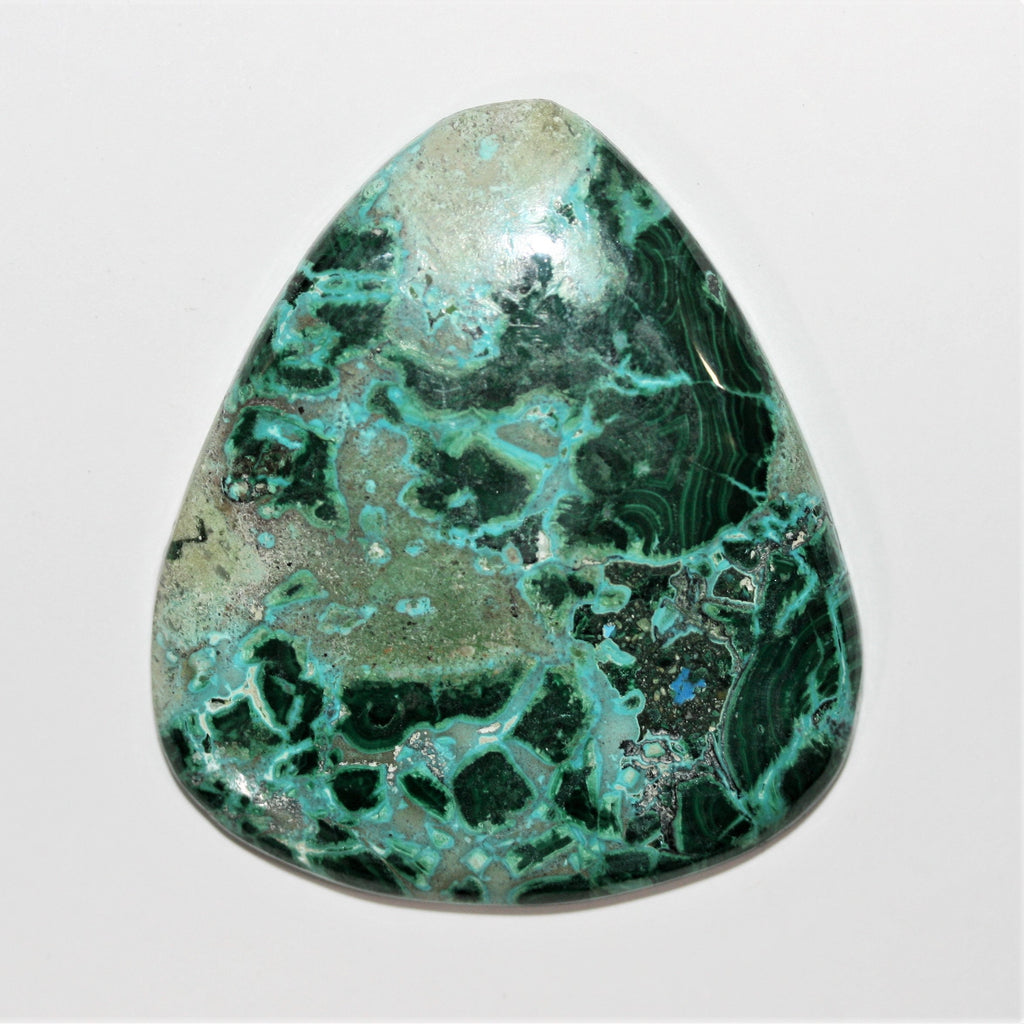 Big AAA Chrysocolla- Malachite Smooth Drop Cabochon 53.7x47.6mm. (162ct.)