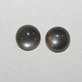 Lote de 2 cabujones redondos de piedra lunar gris de 12 mm. (2 piezas)