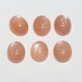 Lote de 6 cabujones ovalados de piedra lunar marrón de 10 x 8 mm (6 piezas)