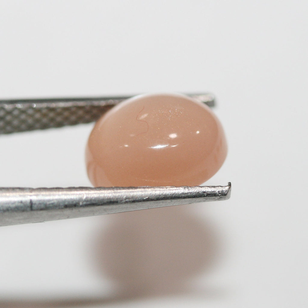 Lote de 6 cabujones ovalados de piedra lunar marrón de 10 x 8 mm (6 piezas)