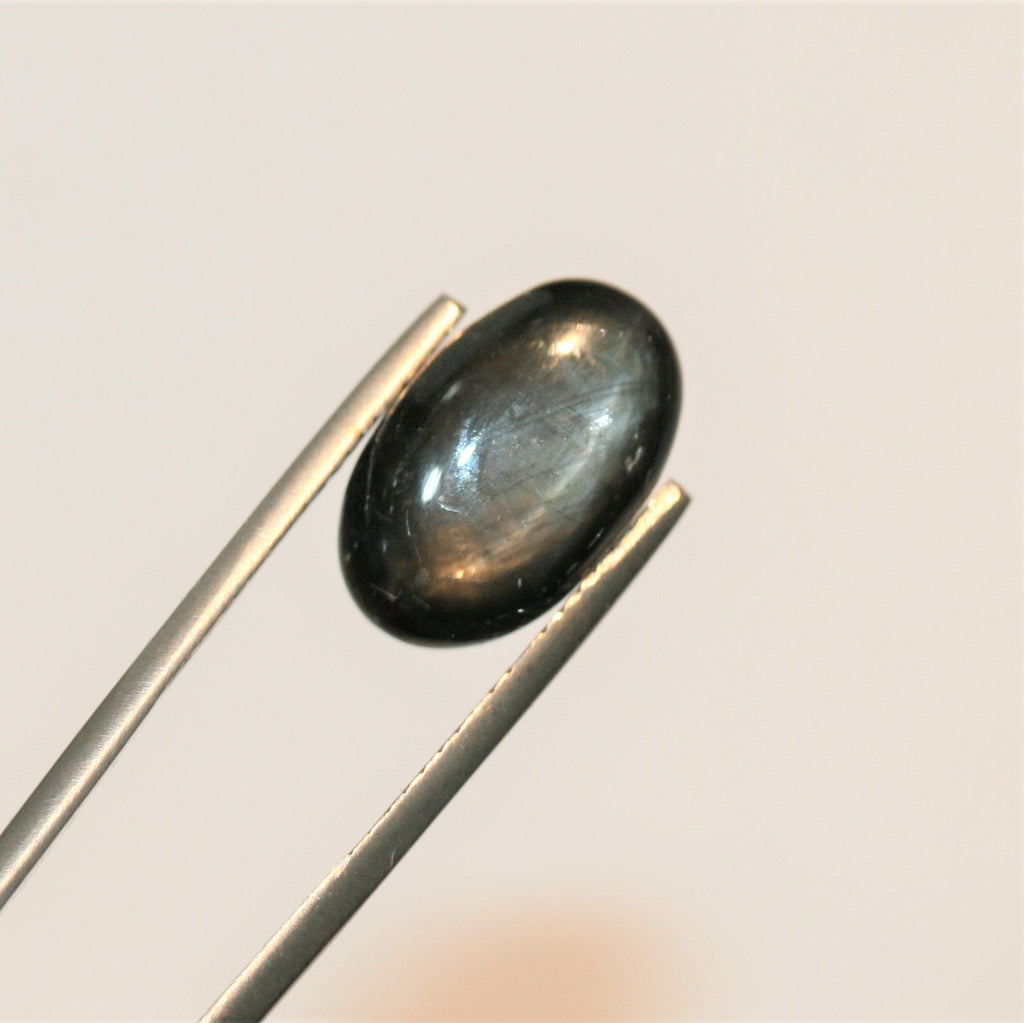 Natural Black Star Sapphire Oval Cabochon 15.3x9.2mm. (9.33ct.) - Top Quality