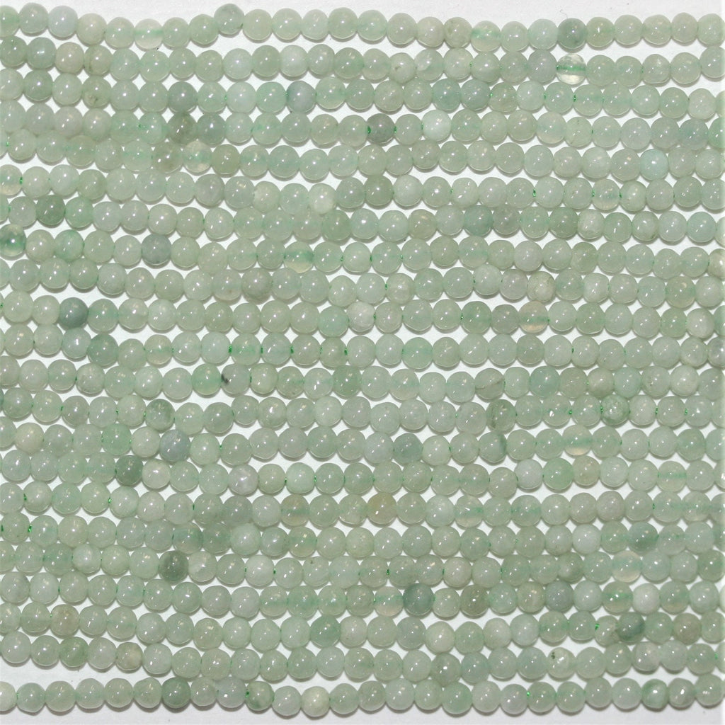 Cuentas redondas lisas de jade de Santa Birmania de 16", 2 mm - Hilo de 40 cm.