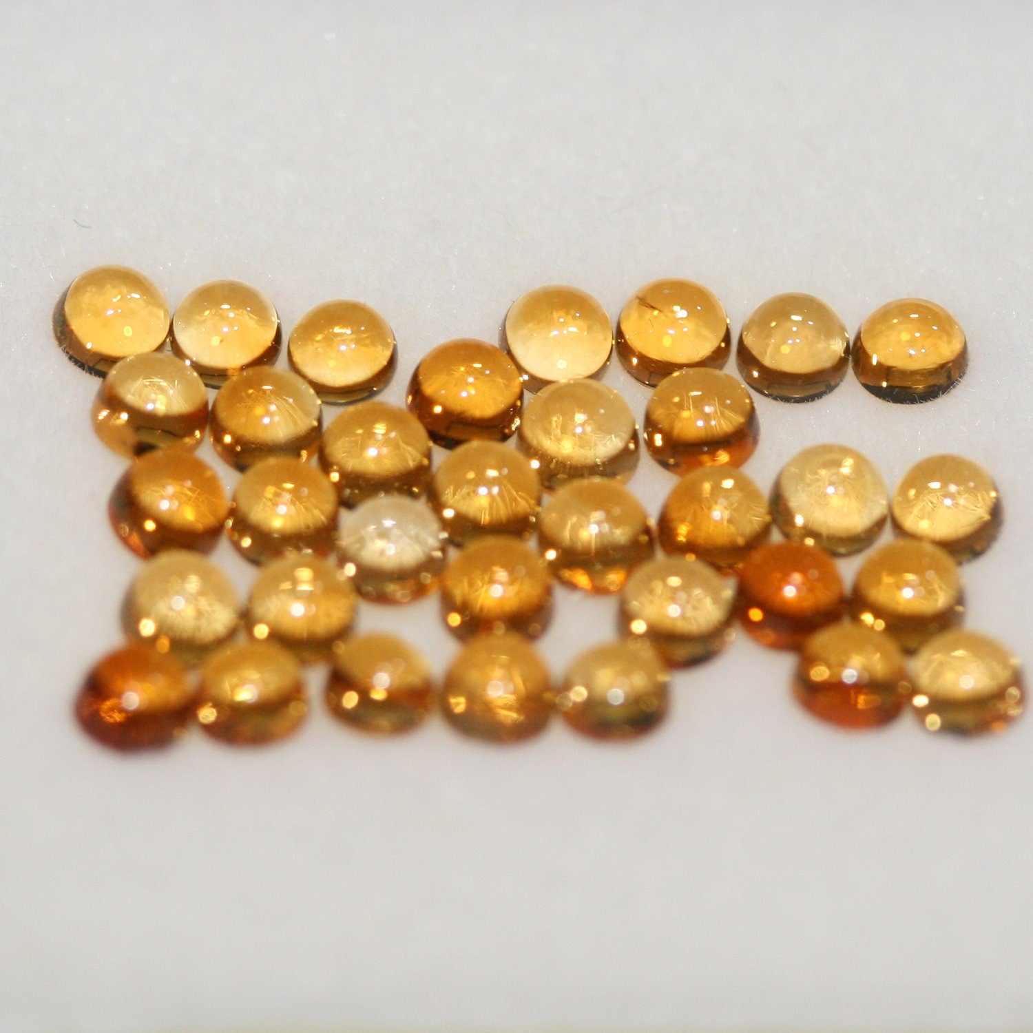 Lot Citrine Round Cabochon 3mm. (5ct.)