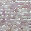 Perles de kunzite lisses en pépites de 8 à 10 mm, 15 pouces (39 cm) de long.