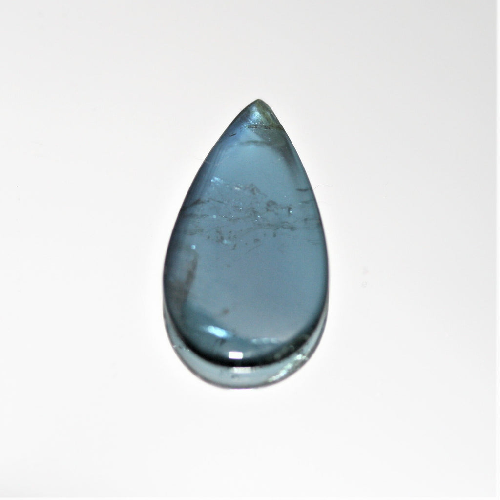 Blue Tourmaline Indicolite Drop  Cabochon 16x9mm. (2.19ct.) - Natural Gemstone- Top Color Rare Stone - Hard Gems
