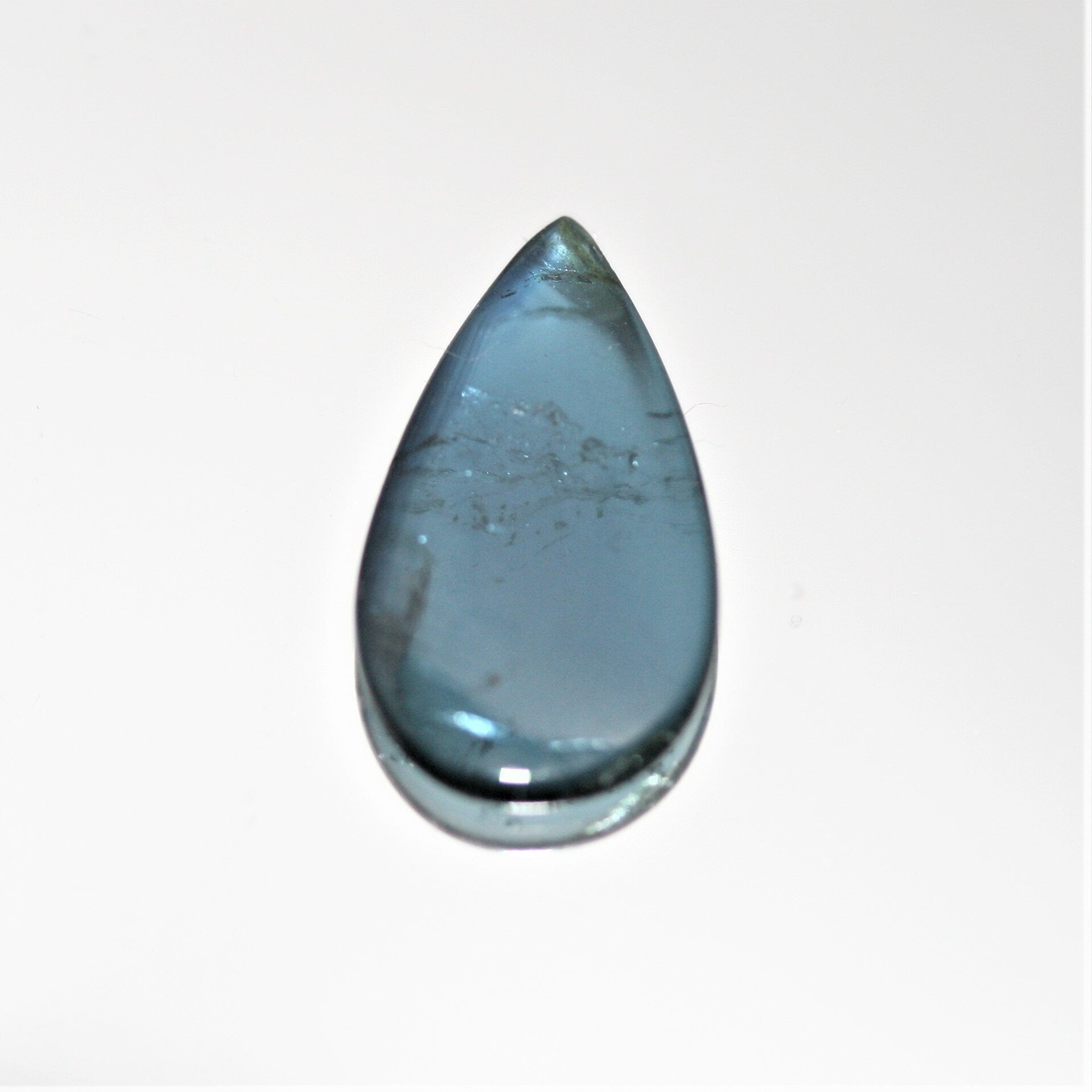 Blue Tourmaline Indicolite Drop  Cabochon 16x9mm. (2.19ct.) - Natural Gemstone- Top Color Rare Stone - Hard Gems