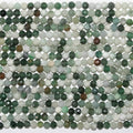 Perles rondes à facettes en jade de Sainte-Birmanie de 15 pouces, 4 mm - Brin de 39 cm.