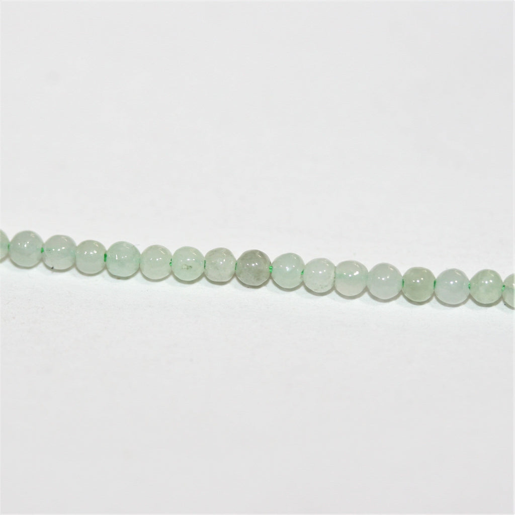 Cuentas redondas lisas de jade de Santa Birmania de 16", 2 mm - Hilo de 40 cm.