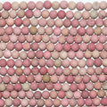 Perles rondes lisses en rhodonite mate 6 mm - Fil de 39 cm.
