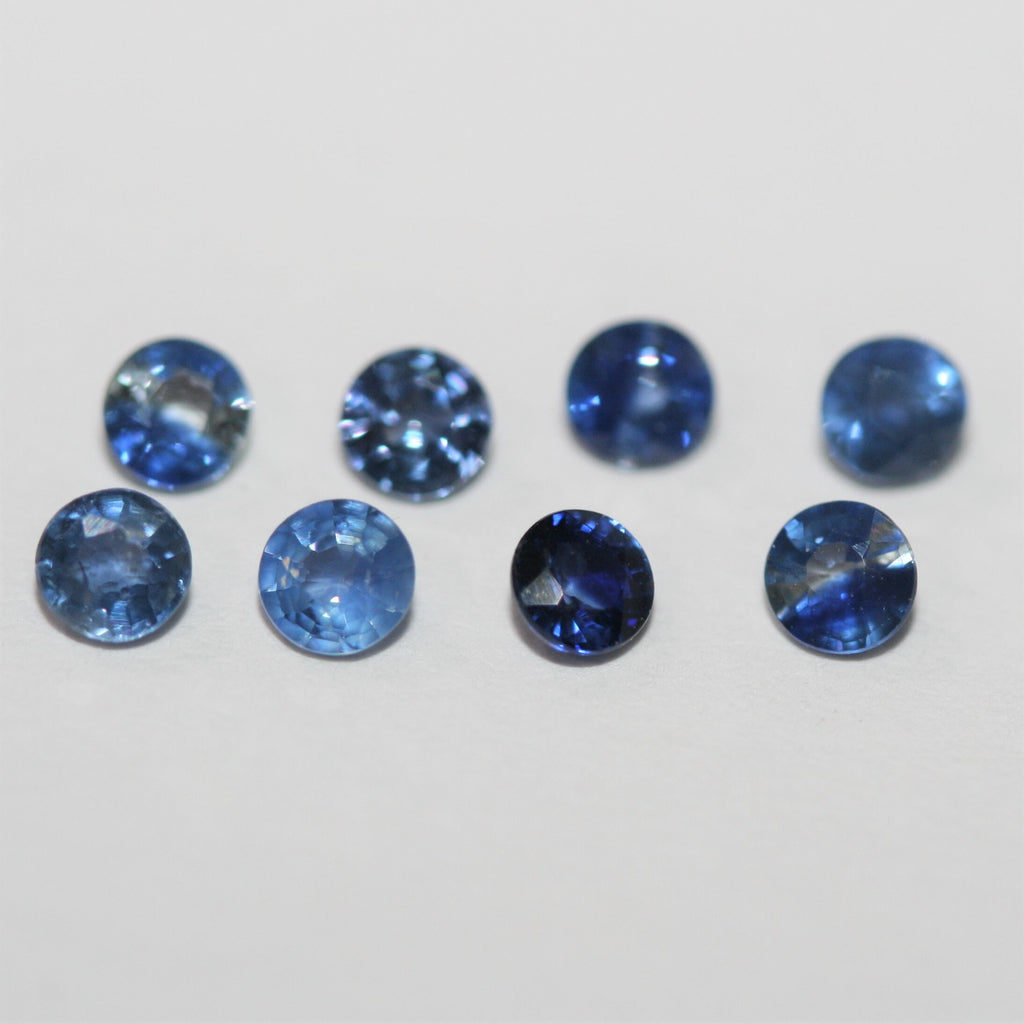 AAA 8 Pcs Lot Natural Top Blue Color Blue Sapphire 2.6- 2.8mm. - Round Brilliant Cut- Wholesale Gemstones- Natural StonesFor Jewelry