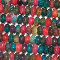 Perles rondelles à facettes en agate multicolore de 15 pouces (8 x 5 mm) - Fil de 39 cm