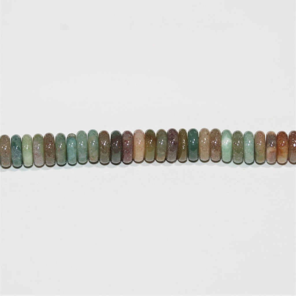 Perles rondelles lisses en agate indienne St 15" 6x2mm.- Brin 39cm.