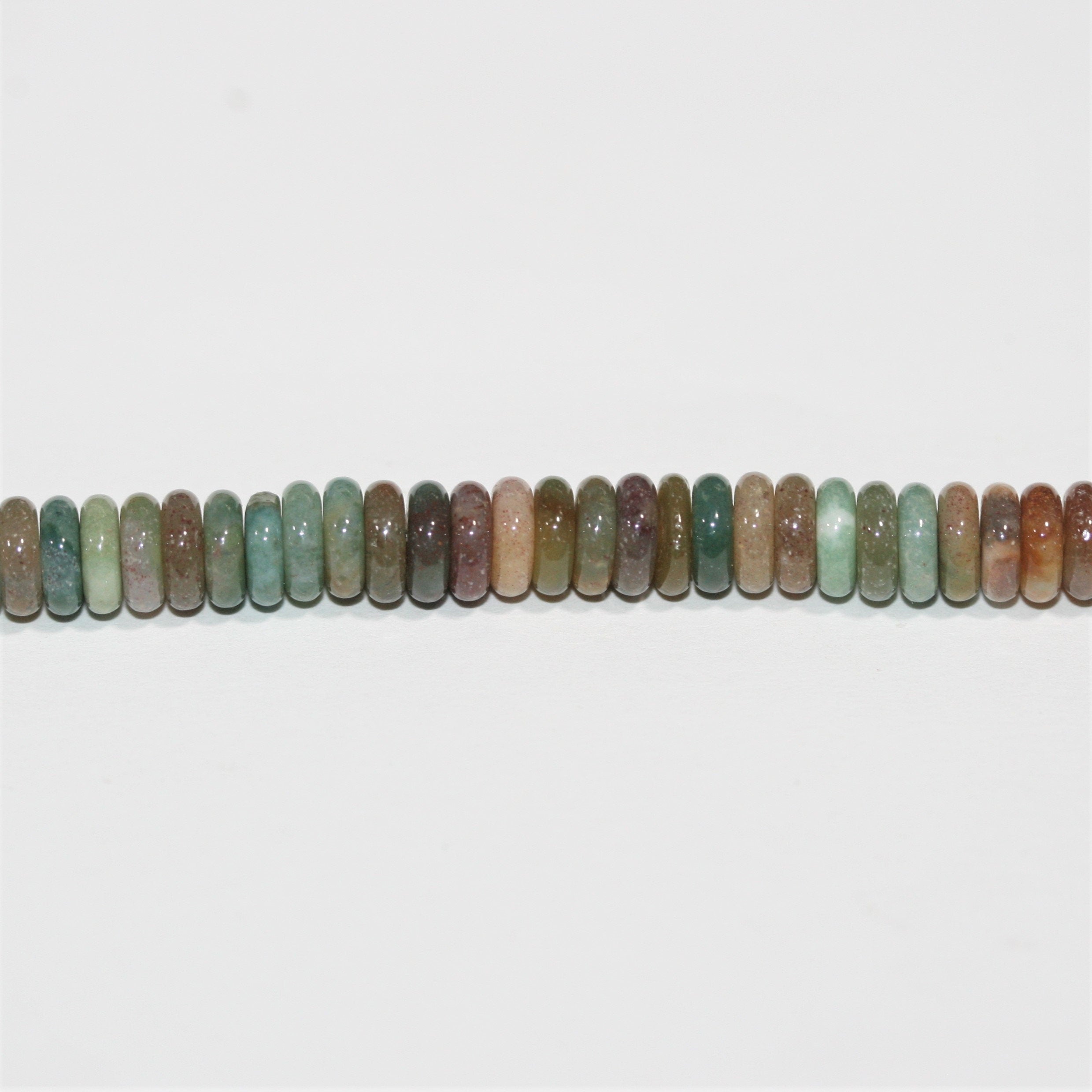 Perles rondelles lisses en agate indienne St 15" 6x2mm.- Brin 39cm.