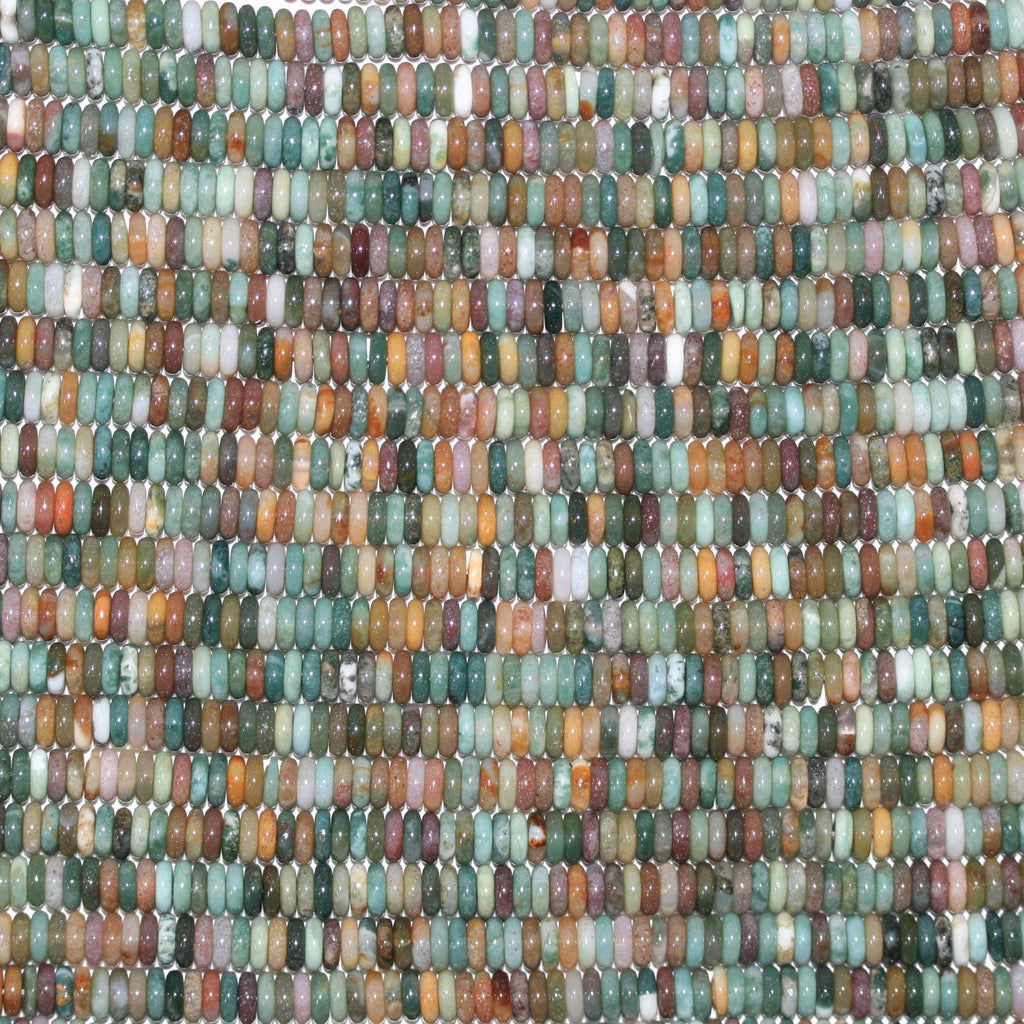 Perles rondelles lisses en agate indienne St 15" 6x2mm.- Brin 39cm.