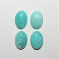 Lote de 4 cabujones ovalados de amazonita peruana (4 piezas) 10 x 14 mm.