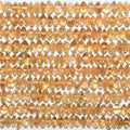 Perles rondelles lisses de citrine 4x2mm - Fil de 40cm.