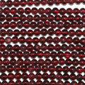 13" St Garnet Smooth Round Beads 4mm.-Strand 34cm