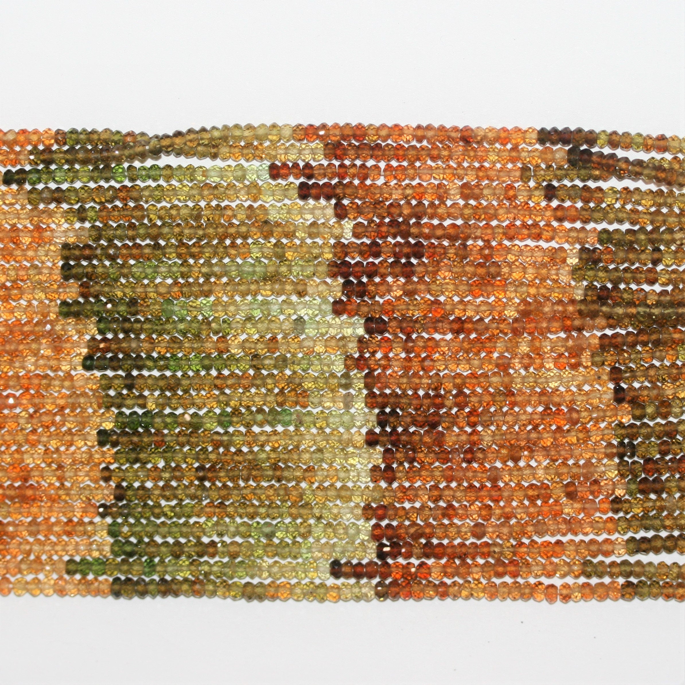 Perles rondelles à facettes en tourmaline St. Petrotourmaline 14" 3x2mm.- Brin 35cm.