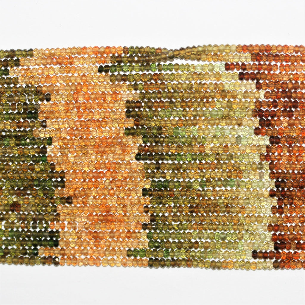 Perles rondelles à facettes en tourmaline St. Petrotourmaline 14" 3x2mm.- Brin 35cm.