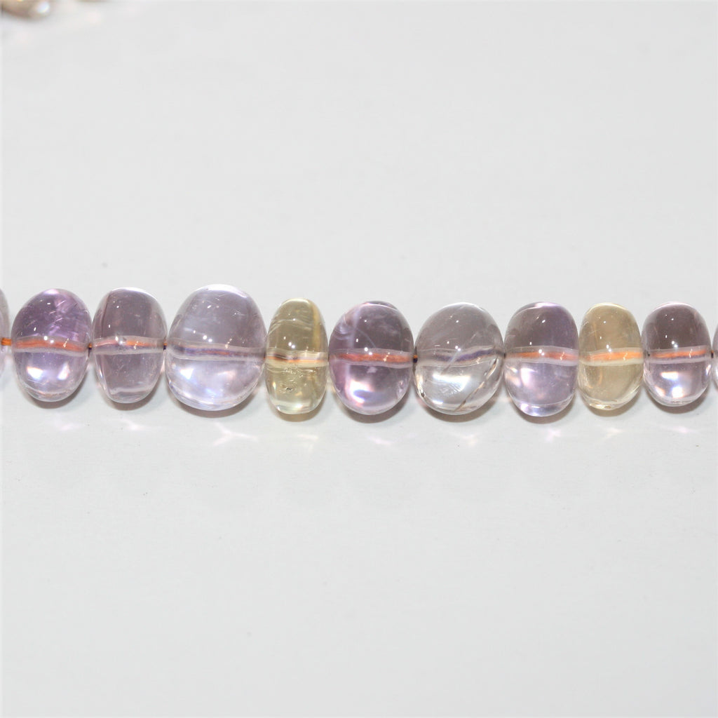 16" St. Ametrine Graduated Smooth Rondelle Beads 7.5x4- 11x8mm. Approx.- Strand 40cm. - Hard Gems