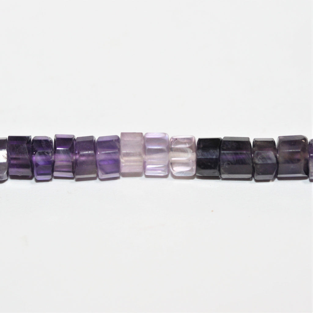 13" St Amethyst Faceted Disc Beads 5x3mm. Approx.- Strand 34cm.