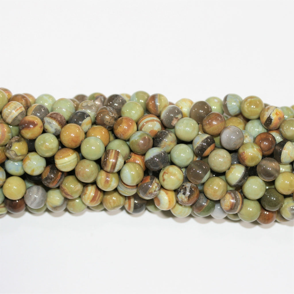 16" St Greenish Blue Opal Smooth Round Beads 8-9mm.- Strand 41cm.