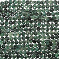 10" St Emerald Faceted Coin Beads 7- 7.5mm.- Strand 26cm.