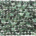 12" St Faceted Oval Emerald Beads 8x6mm.- Strand 30cm.