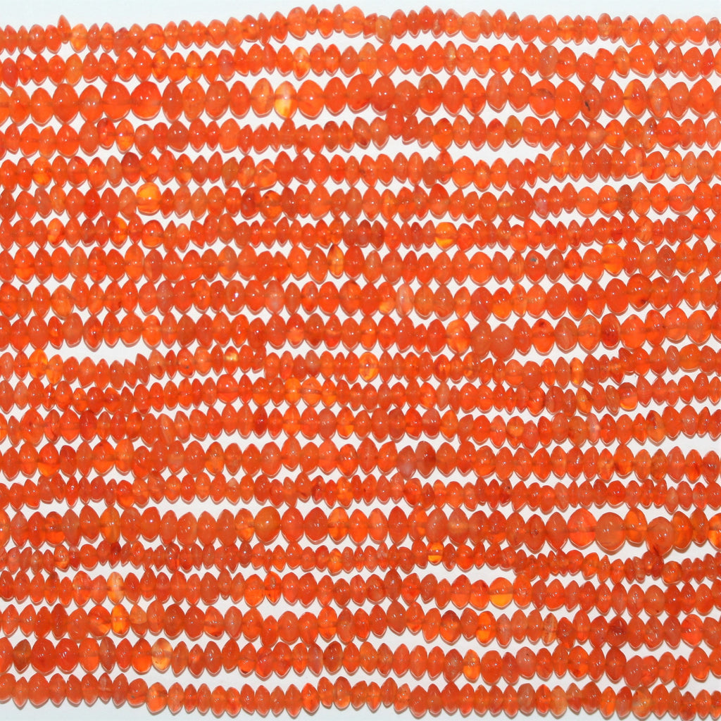 13" St Carnelian Smooth Rondelle Beads 4x2mm -Strand 33cm.