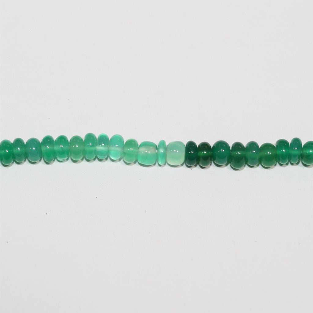 13" St Green Onyx Gradient Color Smooth Rondelle Beads 5x3mm.- Strand 33cm.