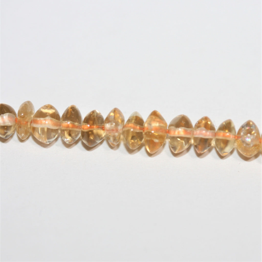 Perles rondelles lisses de citrine 4x2mm - Fil de 40cm.