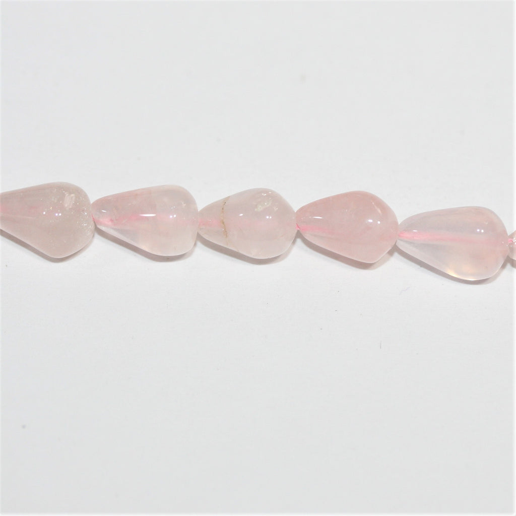 Cuentas de cuarzo rosa lisas de 10 x 6 mm. Aprox. - Hilo de 36 cm.