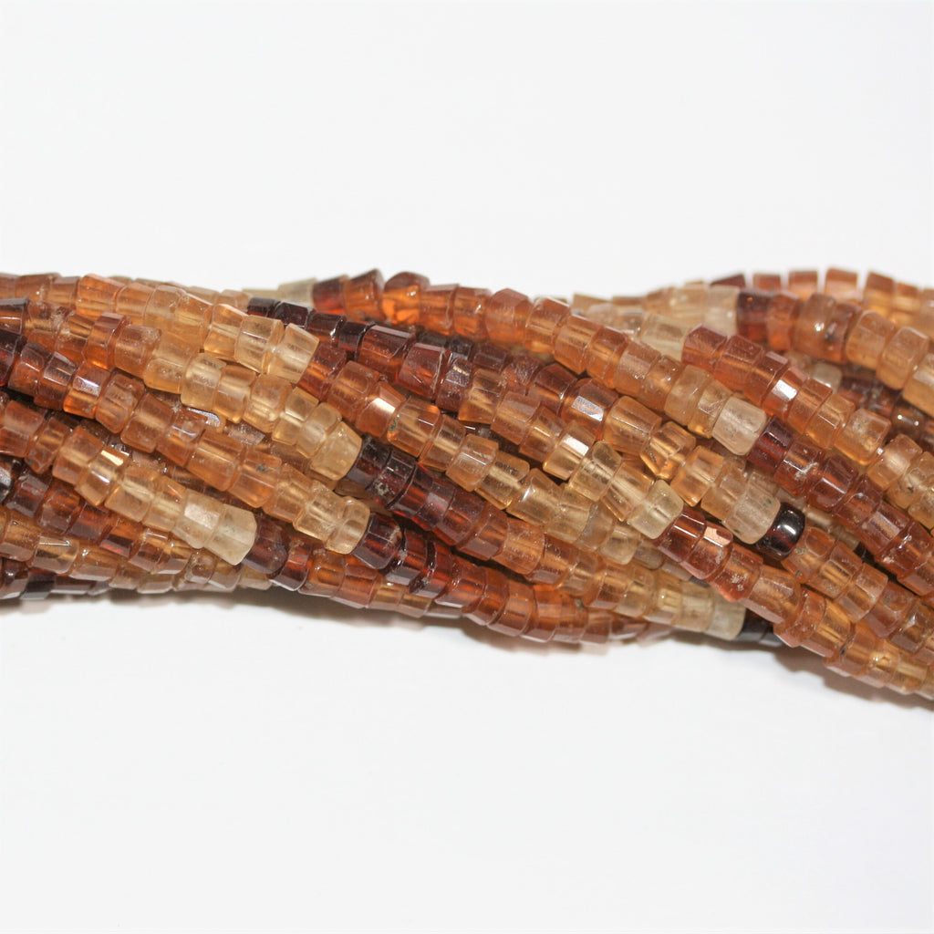 13" St Hesonite Garnet Faceted Disc Beads 5x3mm.- Strand 33cm.