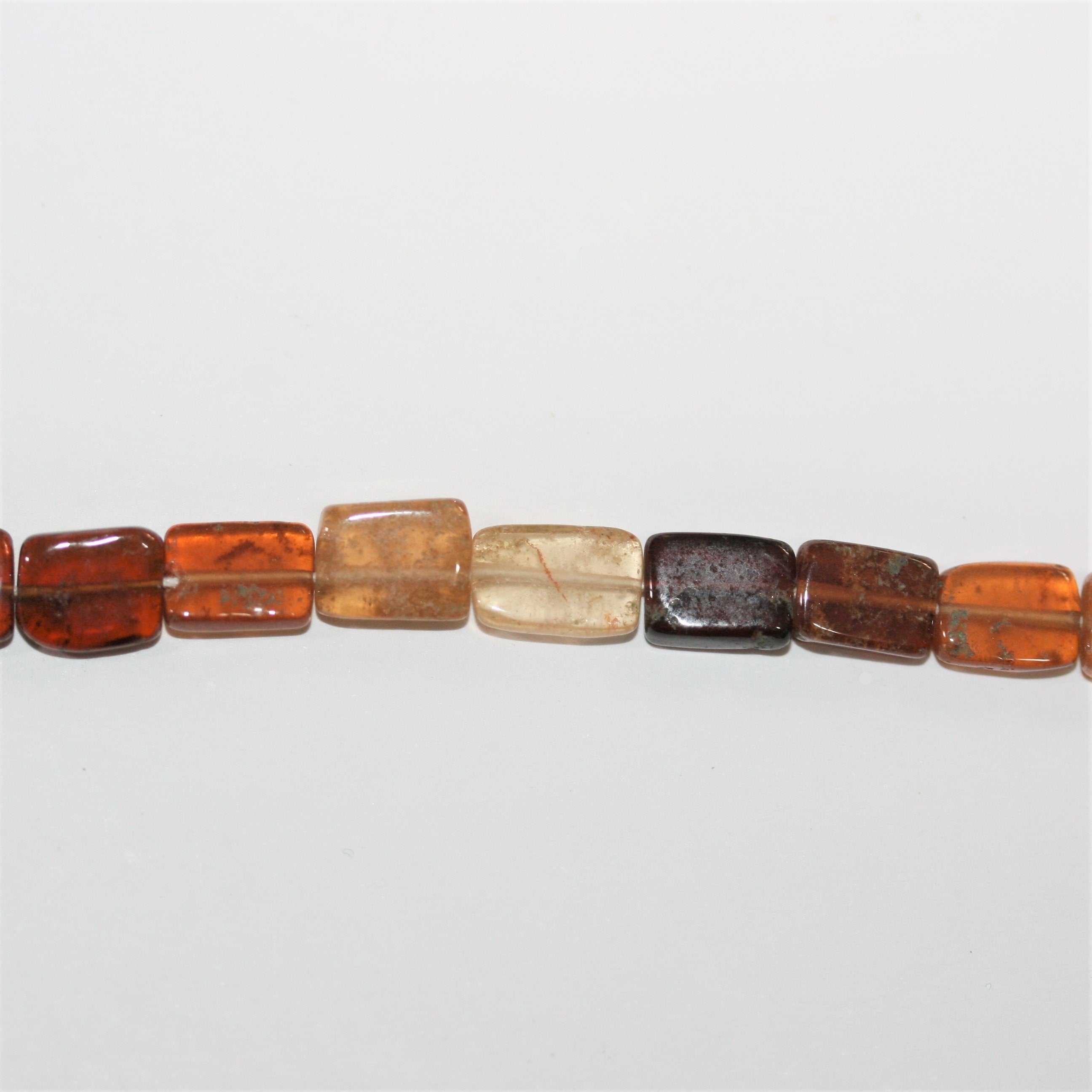 13" St Hesonite Garnet Smooth Prism Beads 8x5mm. Approx.- Strand 34cm.