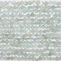 13" St Aquamarine Faceted Coin Beads 6mm.- Strand 33cm.