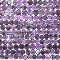 13" St Amethyst Faceted Coin Beads 8-10mm.- Strand 33cm.
