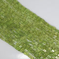 13" St Peridot Smooth Brick Prism Beads 6x4mm.Approx.-Strand 35cm