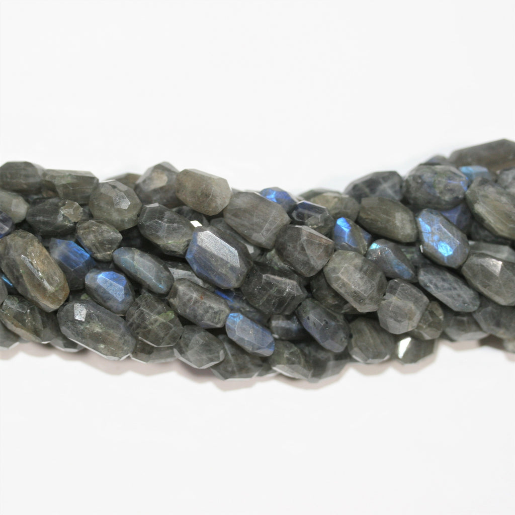 13" St Labradorite Faceted Nugget Beads 9- 15mm. Approx.- Strand 34cm.