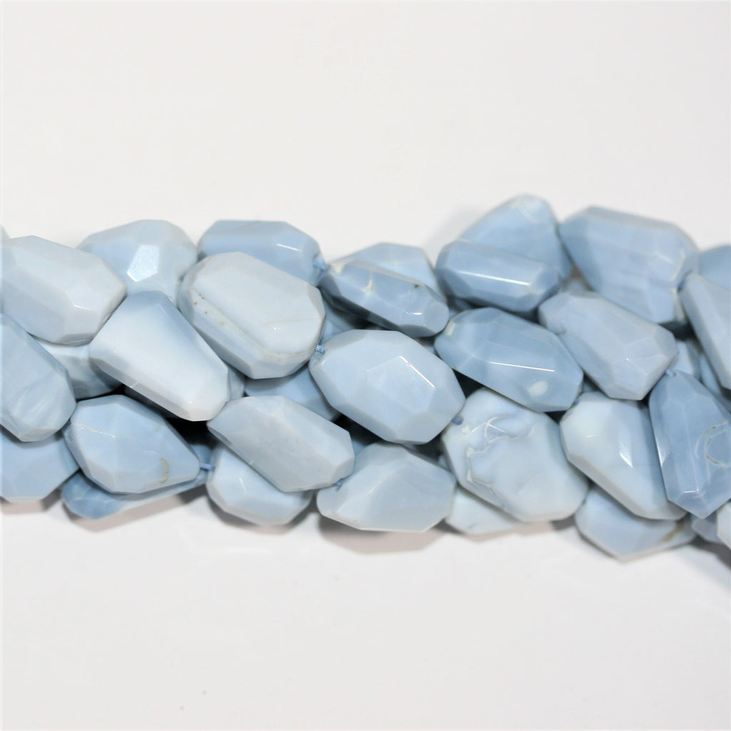 13" St Blue Opal Faceted Nugget Beads 14-20mm. Approx.- Strand 33cm.