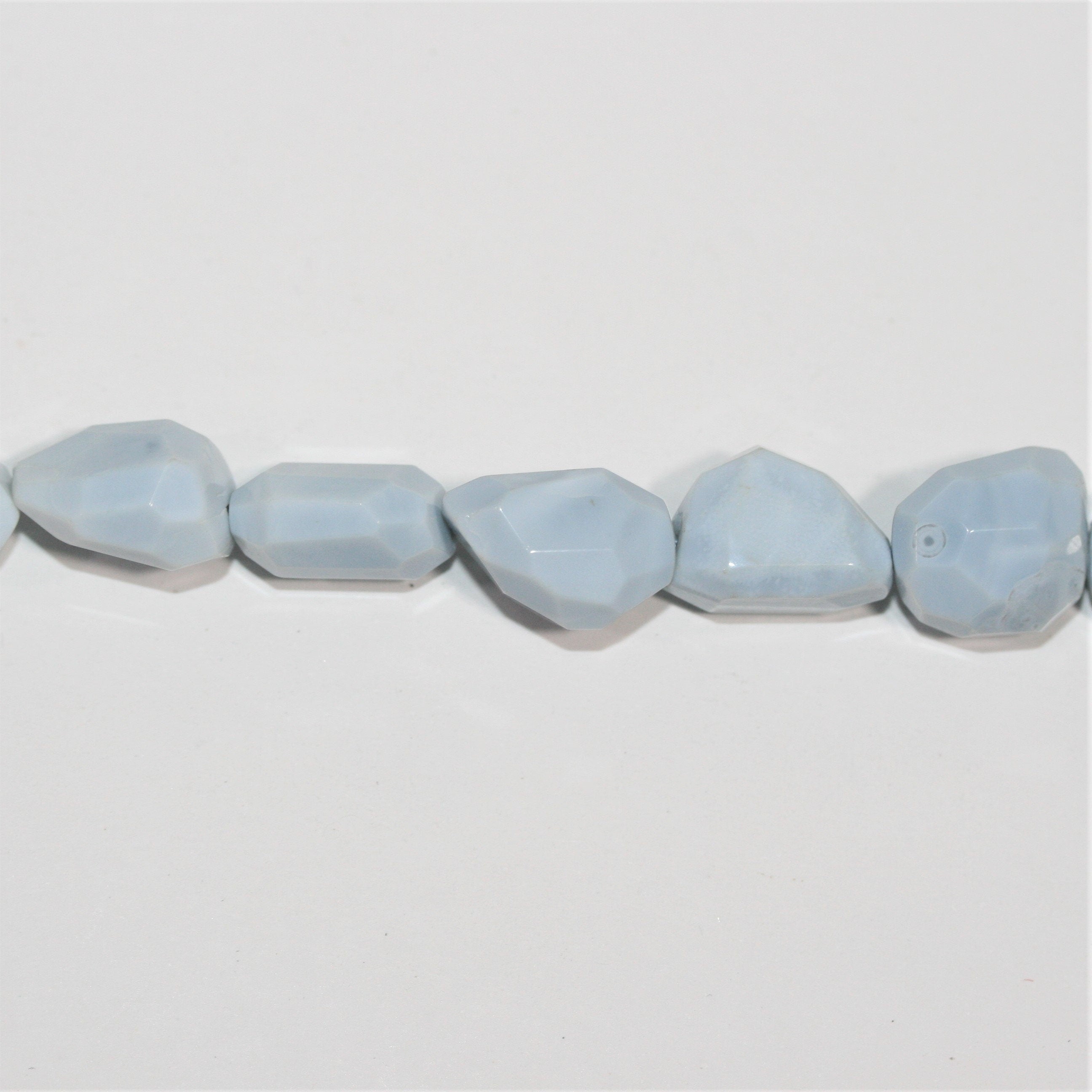 13" St Blue Opal Faceted Nugget Beads 14-20mm. Approx.- Strand 33cm.