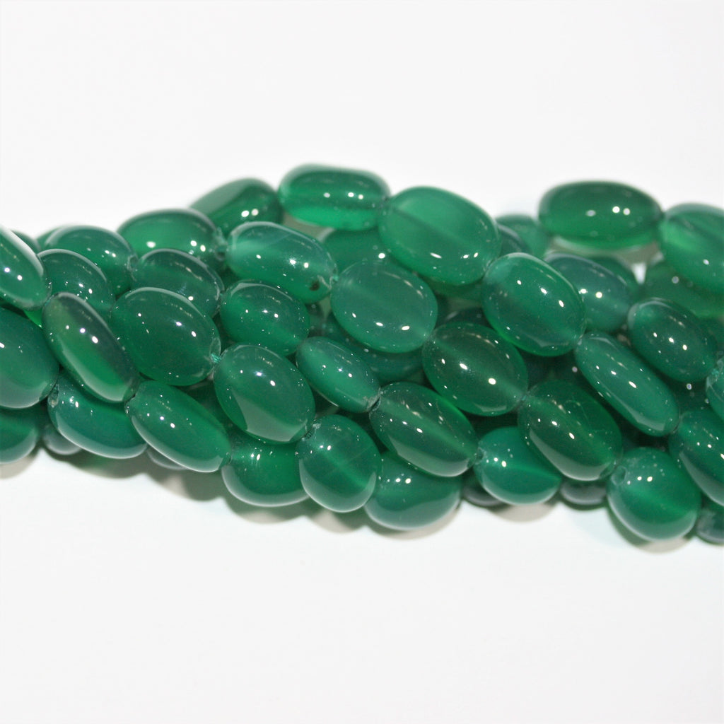 14" St Green Onyx Smooth Nugget Beads 10x9-13x9mm. Approx.- Strand 36cm.