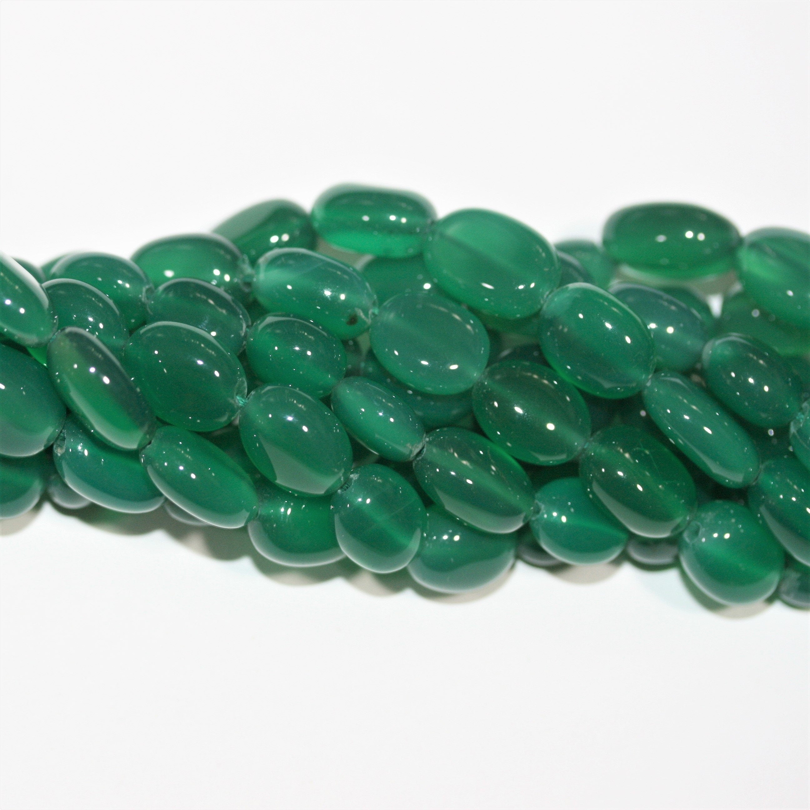 14" St Green Onyx Smooth Nugget Beads 10x9-13x9mm. Approx.- Strand 36cm.