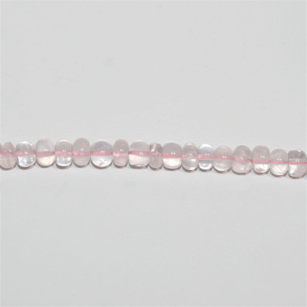 13" St Rose Quartz Smooth Rondelle Beads 5x3mm.- Strand 34cm.