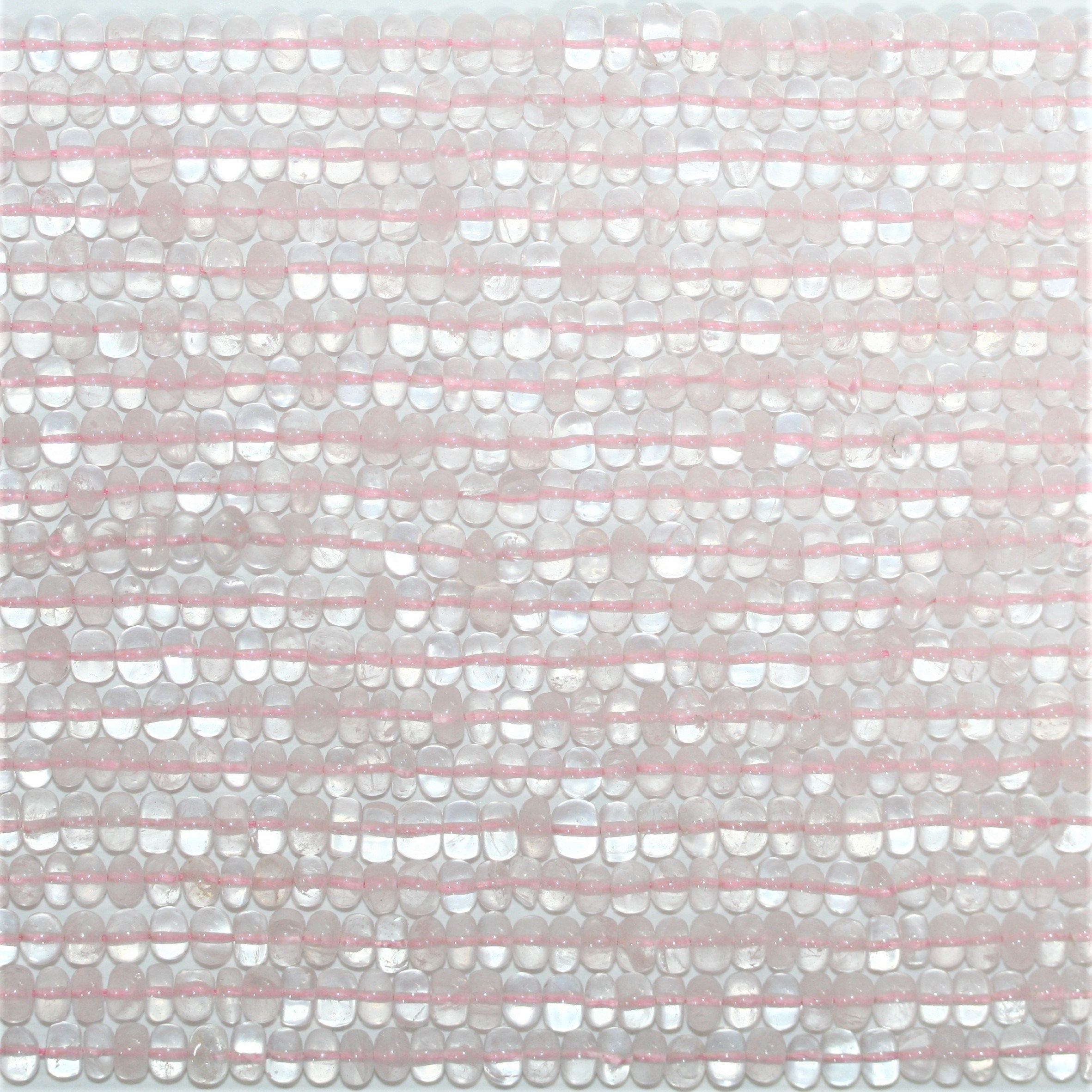 13" St Rose Quartz Smooth Rondelle Beads 5x3mm.- Strand 34cm.